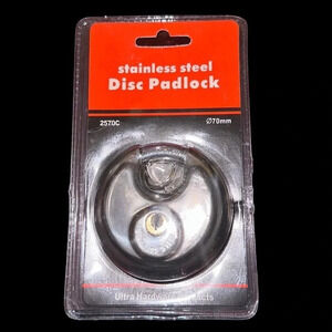 Disc Padlock ZCZQC 60mm Stainless Steel Discus Lock with Key new, sealed package